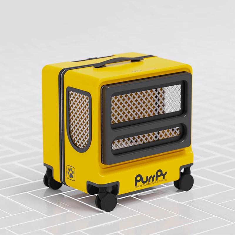 Large Capacity Pet Luggage Box Breathable Cat Bag Adjustment Rod Silent Basket Shockproof Pet Stroller Pet Travel Carriy