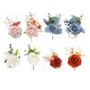 2Pcs Corsage And Boutonniere Set Artifical Rose Flower For Bridal Wedding Accessories Wrist Corsage Bracelets Corsages Wristlet