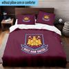 3PCS West Ham United Crest Bedding Set For Bedroom, Dormitory,Including 1pc Duvet Cover And 2pcs Pillowcases Large size Fan gift
