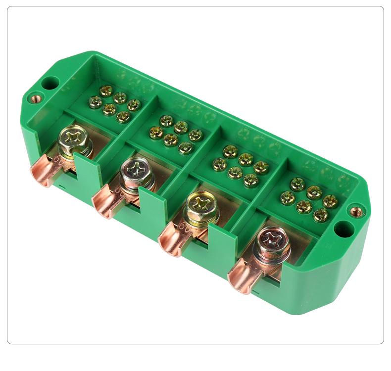 FJ6/JHD-4/16 High-Power Wire Connector: 4-in-16-Out Junction Box, 380V Three-Phase Power Splitter