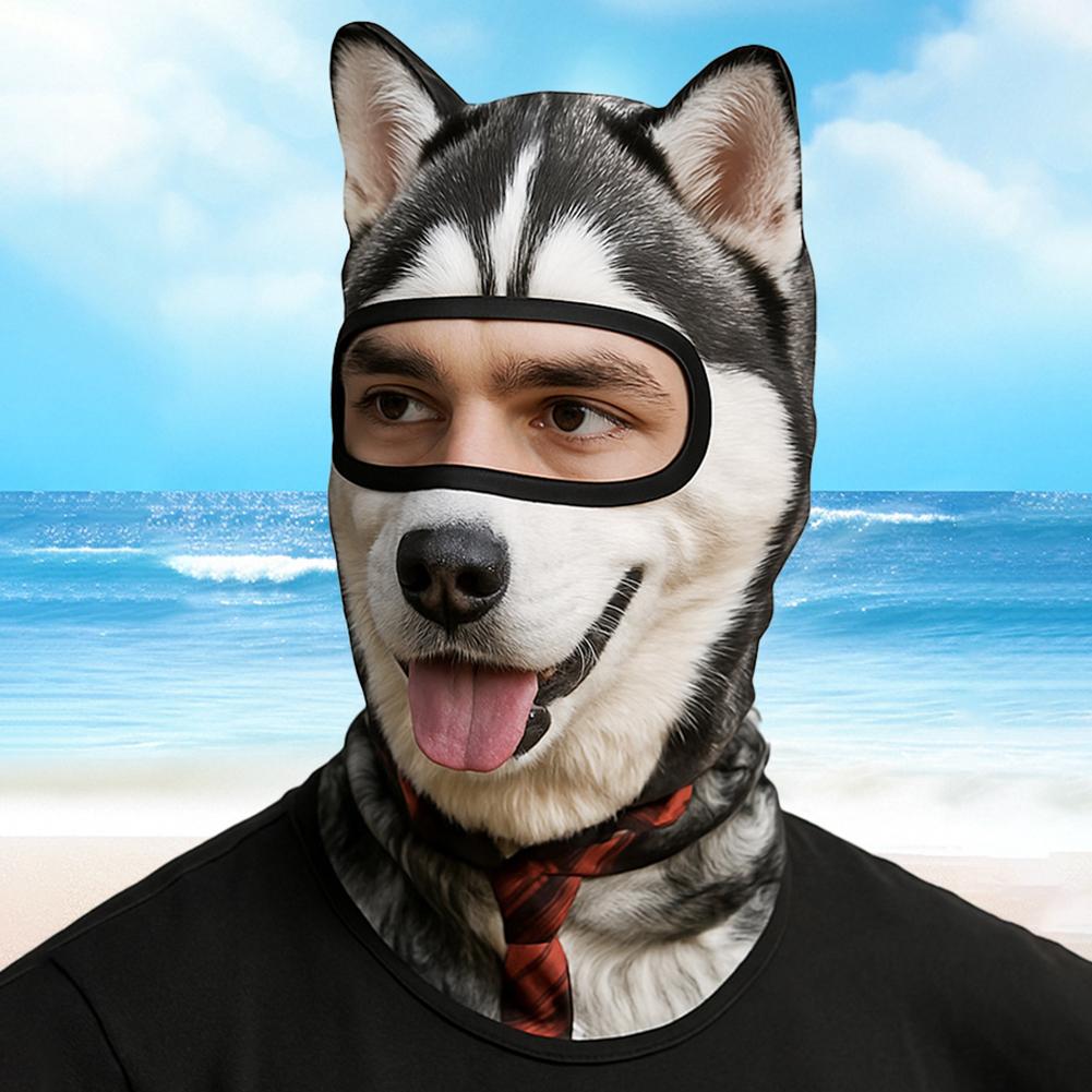 3D Cat Dog Animal Print Balaclava Motorcycle Motocross Biker Head Cover Ski Snowboard Mask Helmet Hood Cap Cycling Headgear Mask