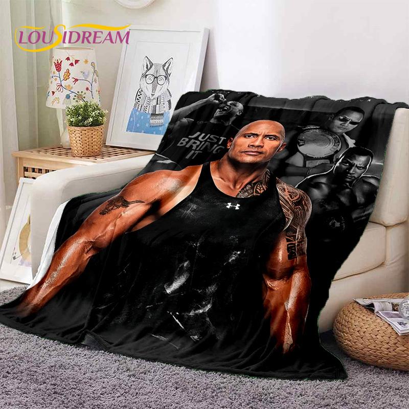 La Roccia Dwayne Johnson Attore Coperta Morbida in Flanella, Coperta da Lancio Coperta Confortevole per Picnic Letti Divano Casa Camera da Letto Regalo