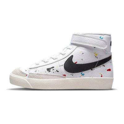 Blazer Mid 77 PS საღებავის შესხურება საბავშვო სნიკერსები თეთრი იალქანი შავი DJ2619-100