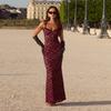 Women Sexy Lace Patchwork High Waist Bodycon Camisole Long Dress For Women