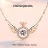 Angel's Wing Beating Heart Necklace – Light Luxury Women's Collarbone Pendant