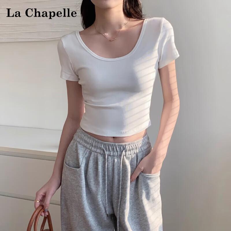 La Chapelle Women s Cropped Slim-Fit T-Shirt M