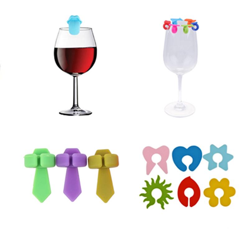 Mini-Kreis-Weinglas-Markierer Tassen-Identifikationsring Erkennungs-Etikett Markierer Partyzubehör