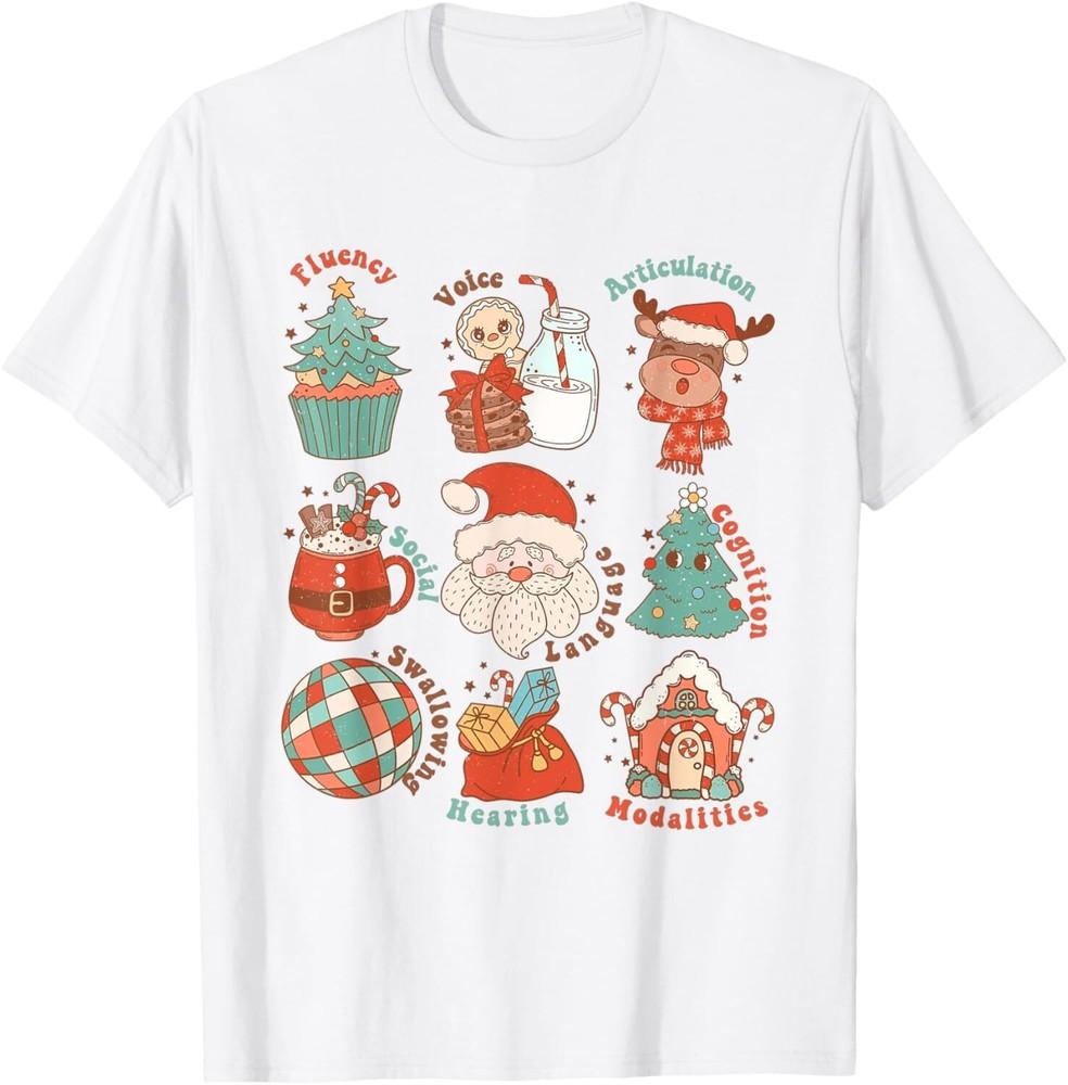 

Speech Language Pathologist SLP Merry Christmas Cute T-Shirt Unisex T-Shirt S