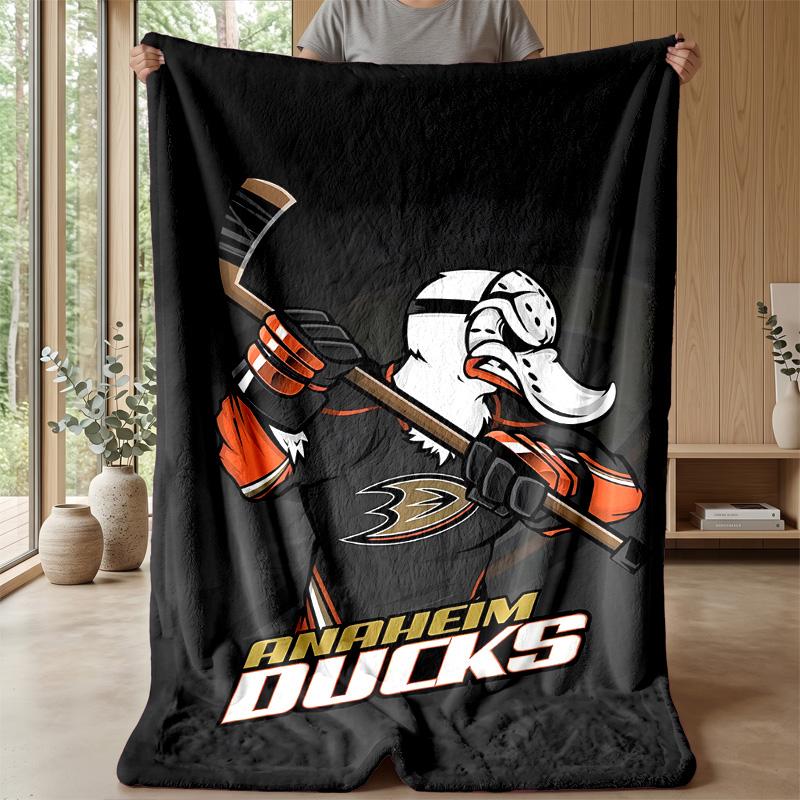 Anaheim DucksPrinted Flannel Blanket Cozy Skin-Friendly Warm Throw for Couch Bed Indoor Daily Use