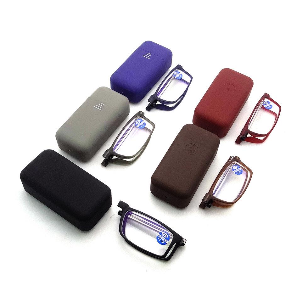 TR90 Folding Anti-Blue Light Reading Glasses for Men & Women, Portable with Telescopic Stainless Steel Legs