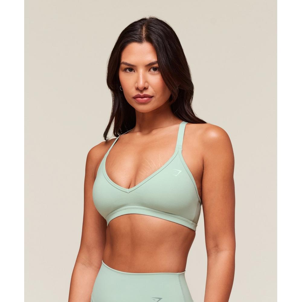 Gymshark Cotton Racerback Sports Bra Morning Blue B3b3c Udbn