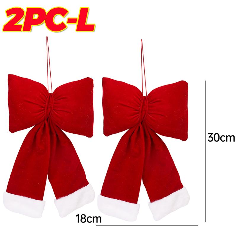 Christmas Red Velvet Bows DIY Wreaths Door Windows Ornaments Xmas Tree Hanging Pendants Home Wedding Party Decoration Supplies