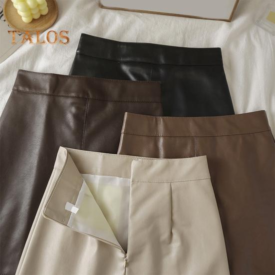 Mini Skirt A-Line High Waist Solid Color Women Skirt Autumn Winter Windproof Hip Wrapped Skirt Daily Wear