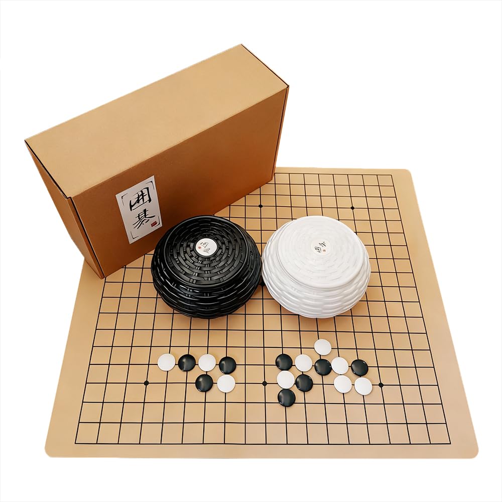 

Го Сет Го Го Пластик Го Меламиновая смола Го Примерно 6 мм Включает запасные Го 19x13x19 Синтетическая кожа Го Идеально для начинающих и среднего уровня Легко