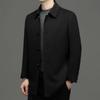 ROMON Men's Autumn/Winter Wool Blend Double-Faced Mid-Length Lapel Coat