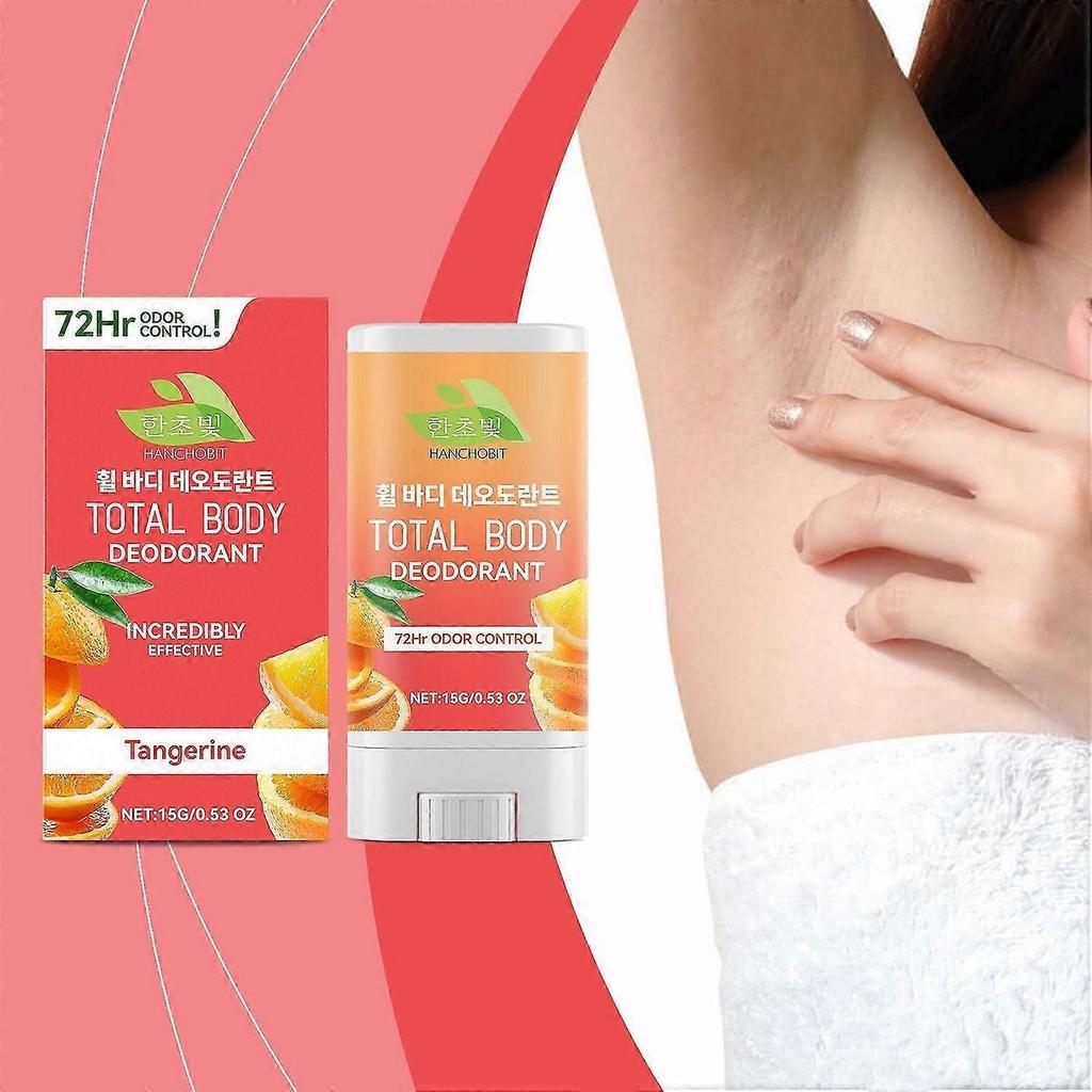Tangerine Ganzkörper-Deodorant - Fester Ganzkörper-Deodorant-Stick - 72 Stunden Geruchskontrolle - Ohne Aluminium, Ohne Natron und Hautverträglich