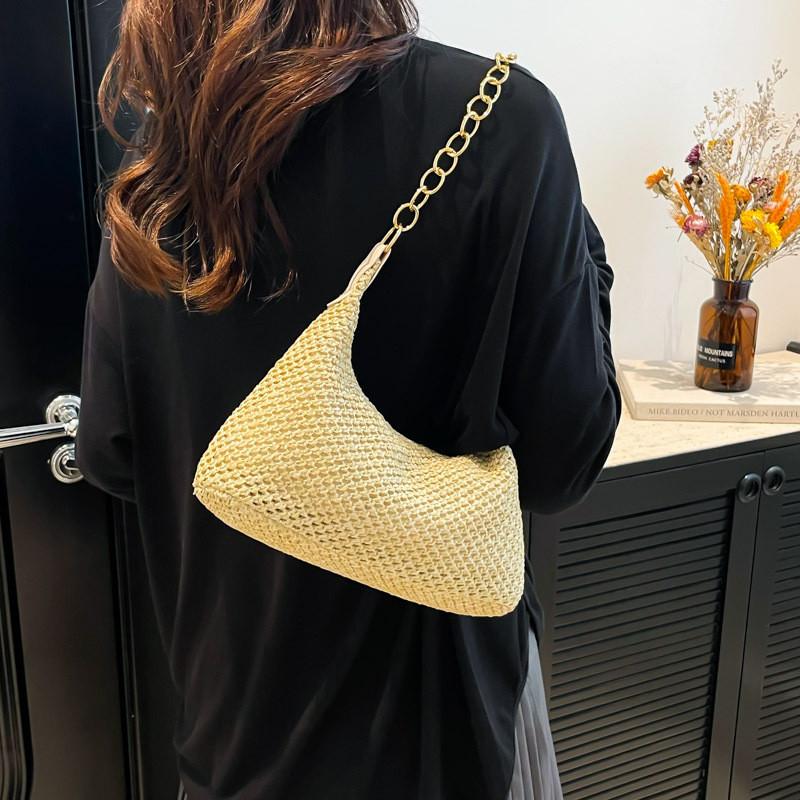 Woven Trendy Small Square Bag With Zipper Closure And Inner Phone Pocket For Daily Use
