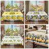 Lemon Print Rectangle Tablecloth Fruit Pattern Decorative Table Cover for Kitchen Dining Home Party Indoor Outdoor Use