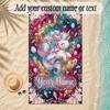 Unicorn Theme Soft Beach Towel Personalized Custom Name Text Towel Portable for Beach Pool Travel