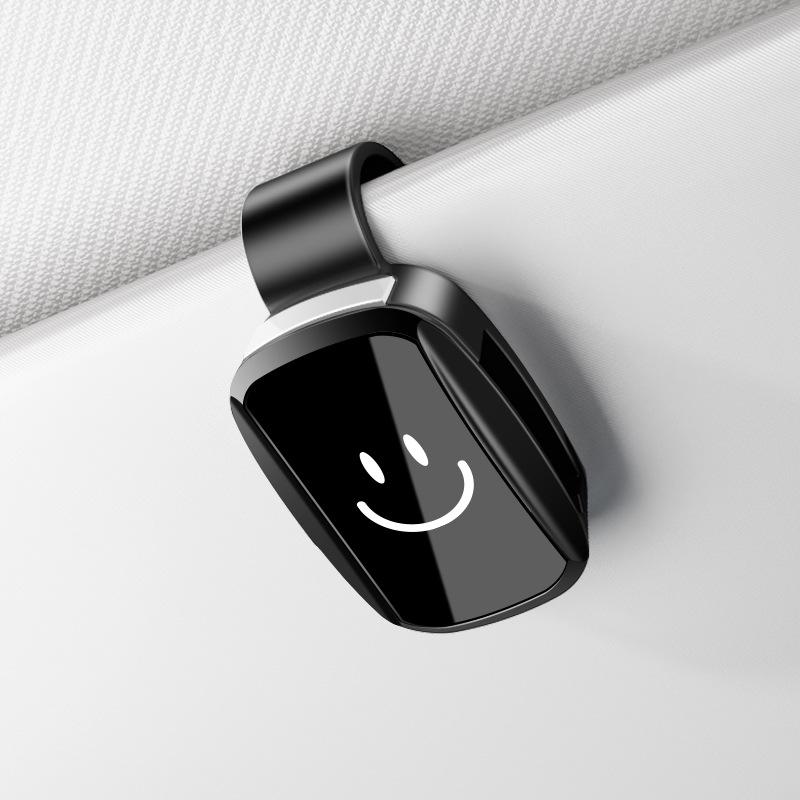 Universal Car-Mounted Smiley Face Sunglasses Holder Clip for Safe Driving