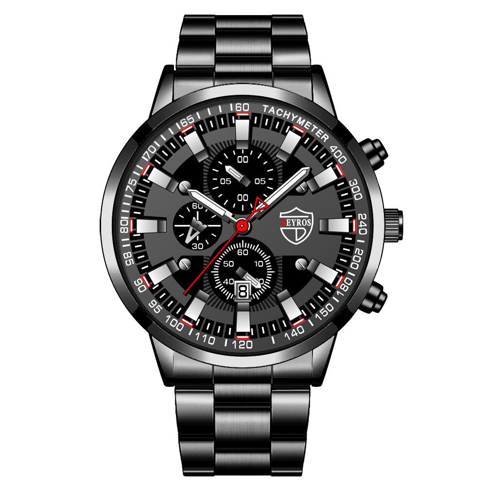 Stainless Steel Strap Watch Men'S Fashion Luminous Calendar Automatic Quartz Watch