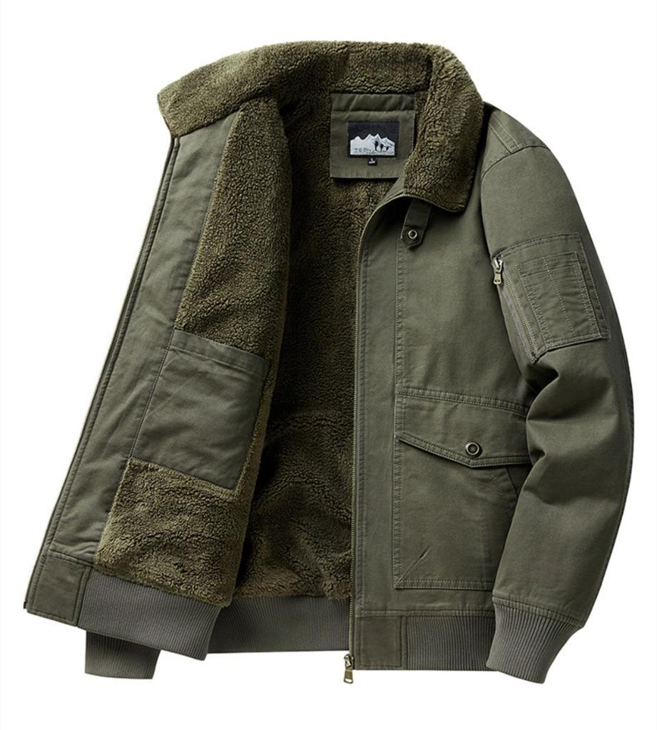 Winter Fashion Turndown Collar Jacket Man Bomber Jacket Mens Windbreaker Thicken Jackets Coat Men's Clothing Casual Jacket
