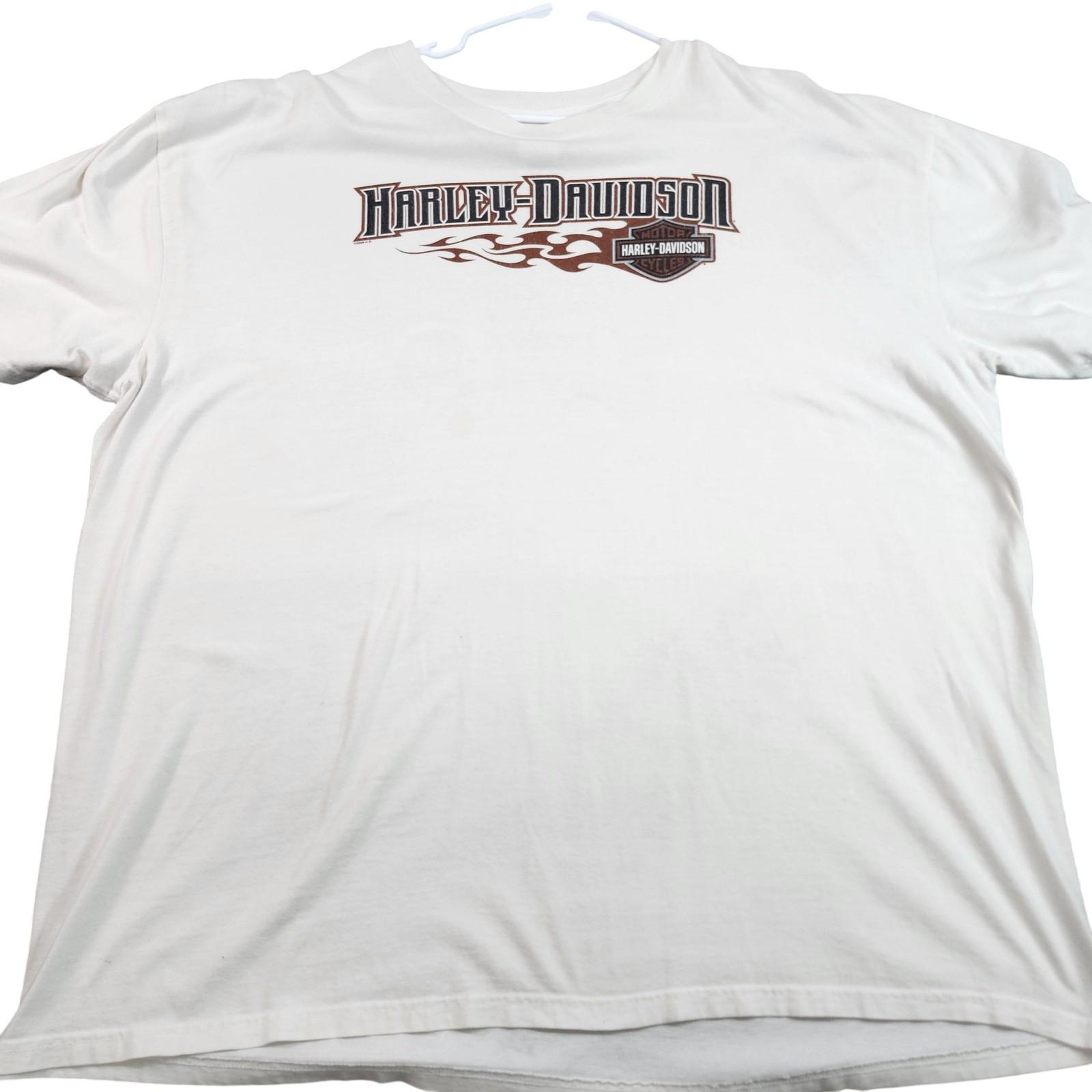 Harley-Davidson Shirt Mens 3XL White Taipei Taiwan Motorcycle Flames Graphic Tee Unisex T-Shirt XL
