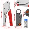 Coaxial Cable Crimper Tool  RG6 Wire Stripper Crimper Tool with 5 F Type Compression Connectors for RG59/RG59 Quad/RG6/RG6 Quad
