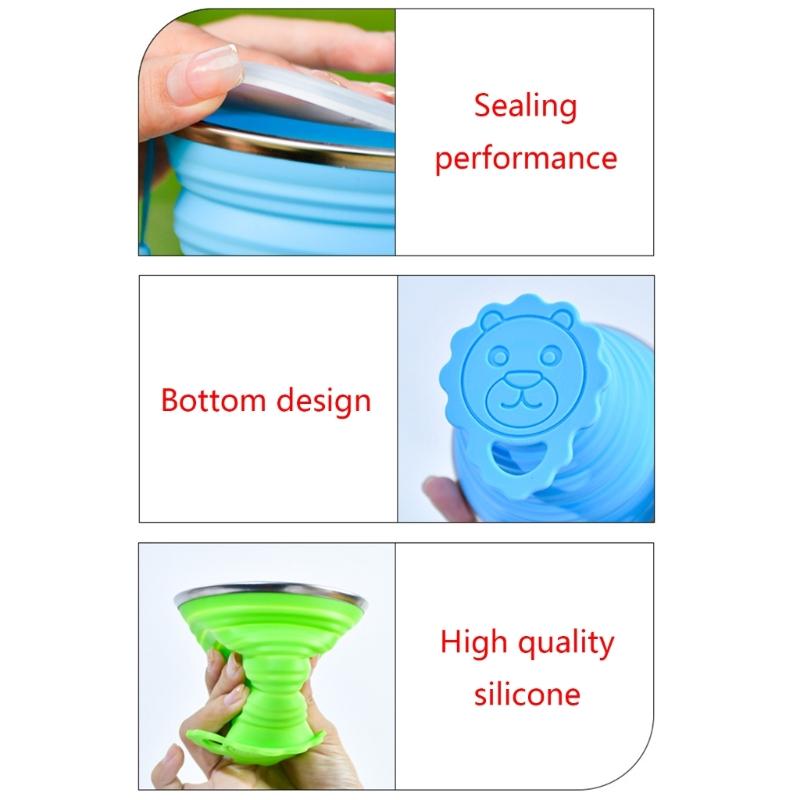 2 stuks Intrekbare Siliconen Koffiekop Lekvrij Waterbeker Buiten Opvouwbare Kampeerbeker Uitklapbare Drinkbeker met Deksel