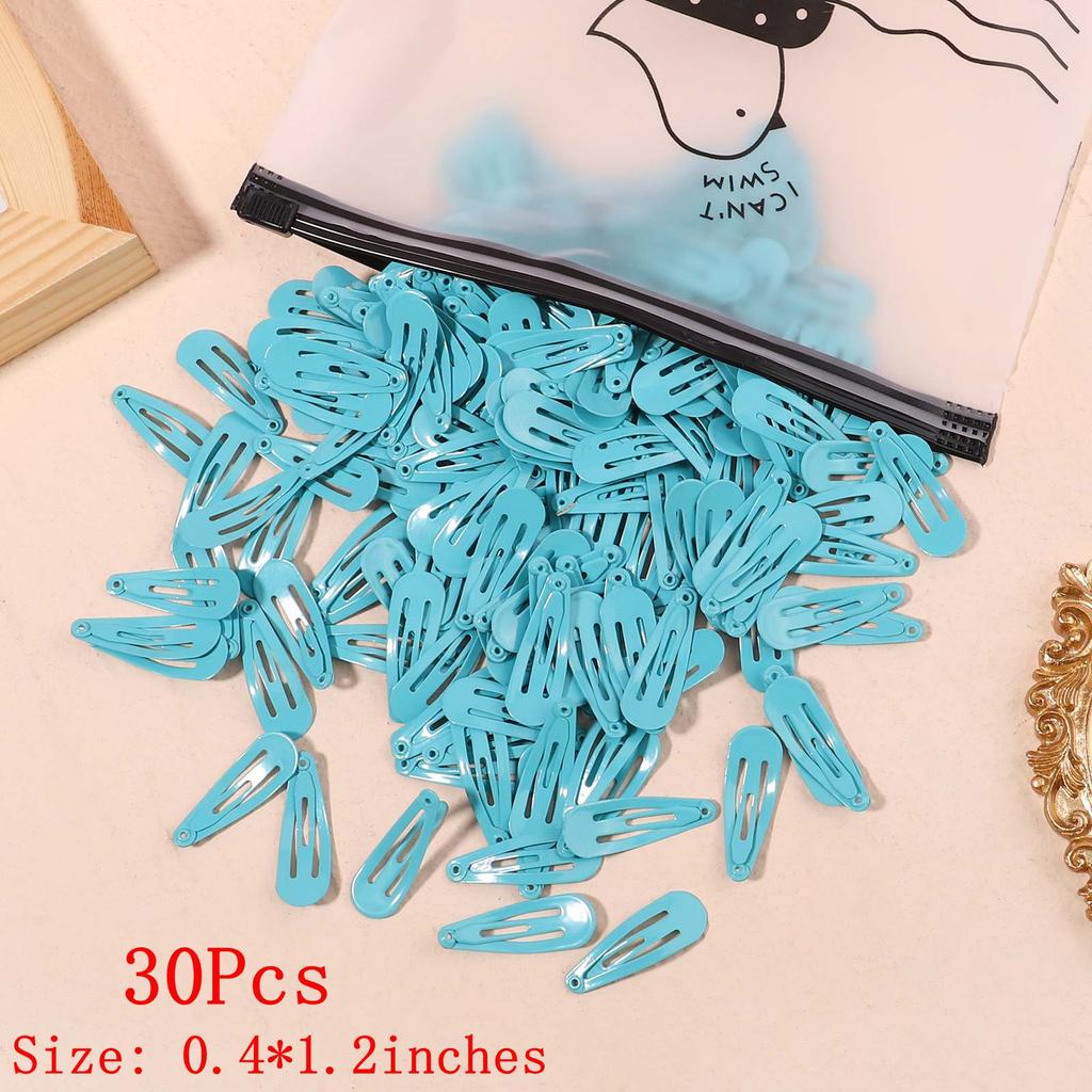 30Pcs/Set New Women Girls Cute Colorful Waterdrop Shape Hairpin Sweet Hair Clips Barrettes Slid Clip Fashion Hair Accessories