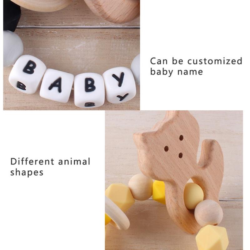 Braccialetto in Legno per Bambini Giocattoli da Mano Sviluppo Udito Riconoscimento Sensoriale Doccia Regalo di Compleanno