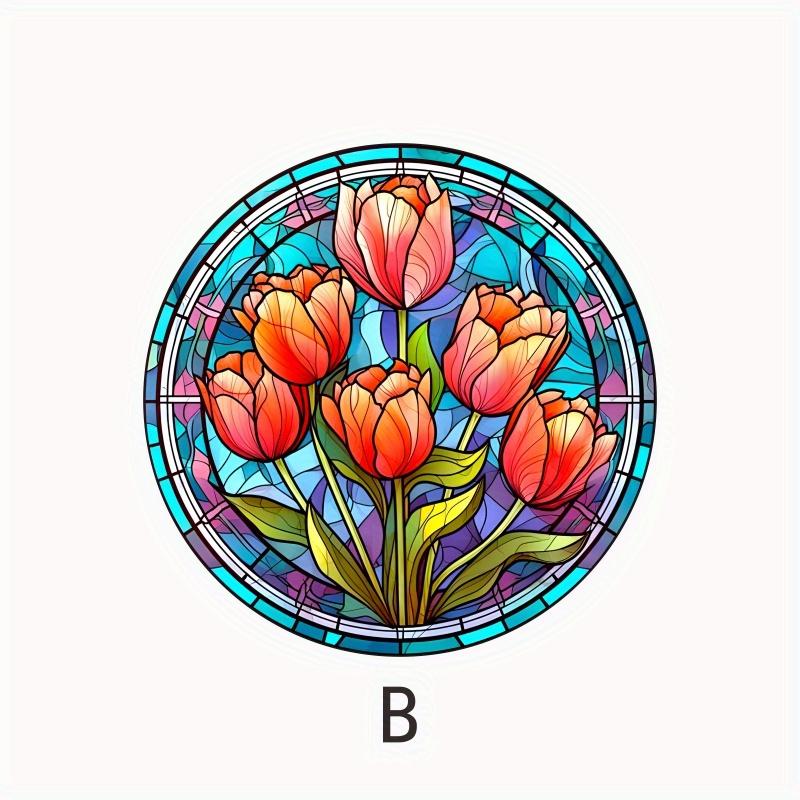 2D Flat Tulips and Roses Flower Acrylic Decoration Sign, Home Decor Plaque Hanging Wall Art Decorative Garden Decoration for Room Door Signs Hanging S