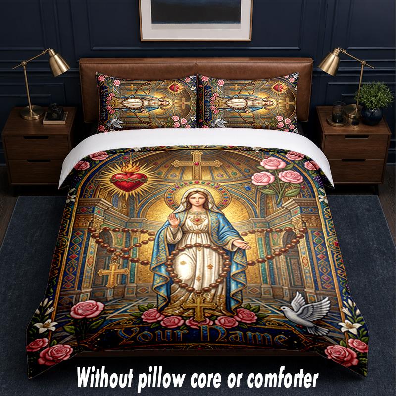 Valentine Love Theme Custom Text Or Name 3Pcs Bedding Set,1 Flat Sheet & 2 Pillowcases Personalized Home Bedding