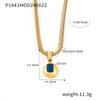 18k Gold-Plated Titanium Steel Geometric Zircon Pendant Necklace - European & American Fashion Style