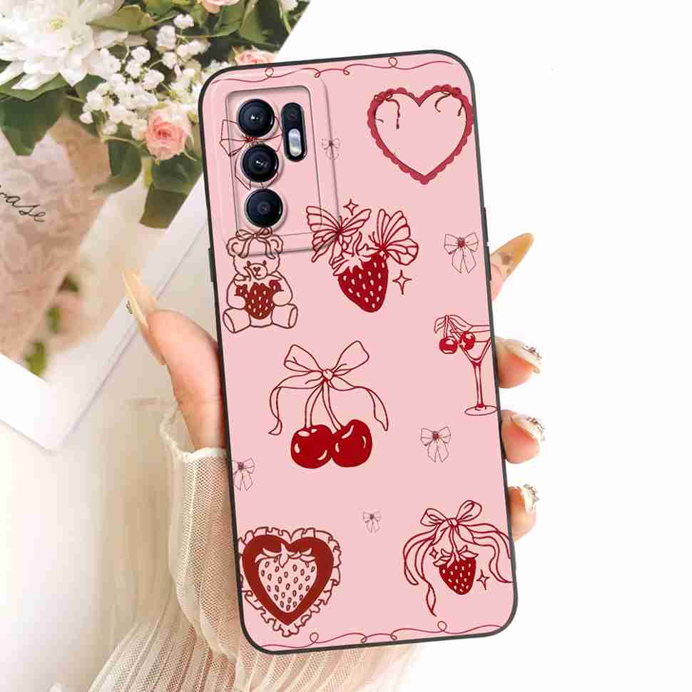 For Oppo Reno6 4G Case New Cartoon Panda Print Soft Silicone Cover For Oppo Reno6 4G CPH2235 Phone Cases Fundas