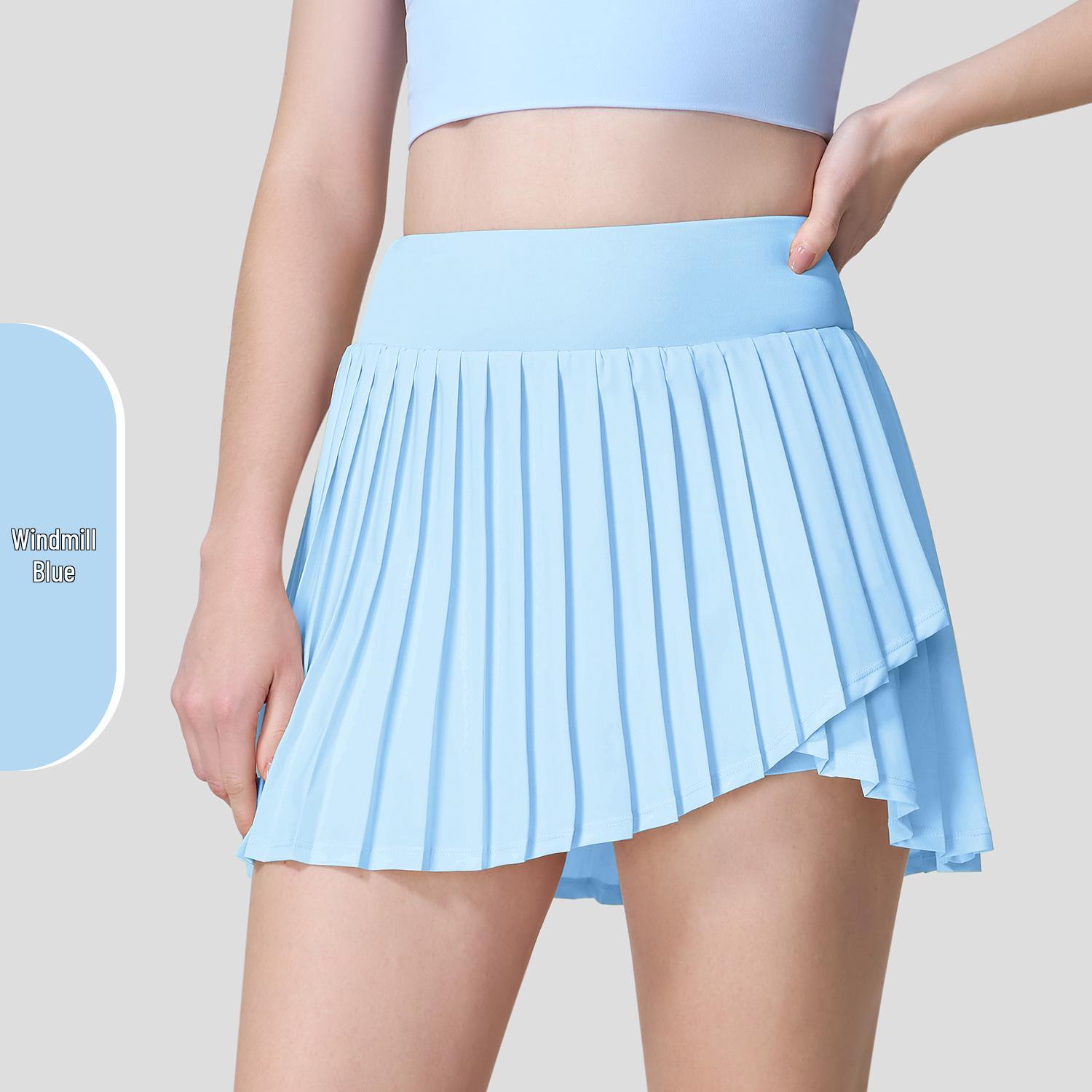 

Women s Quick-Dry Pleated Sport Skort with Pocket - Anti-Exposure for Tennis & Badminton M
