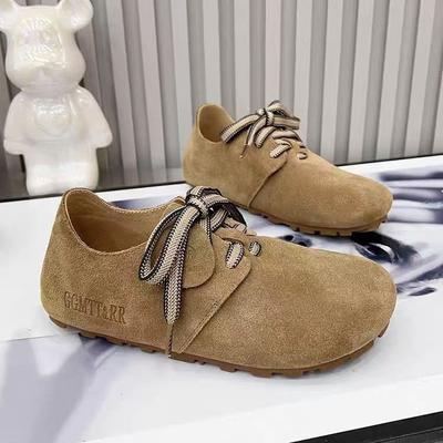 Fashion Autumn Women's Flats Round Toe Flat Shoes for Women Lace Up Light Causal Loafers Outdoor Anti-slip Dress Shoes Platform Shoes