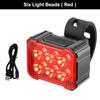 Red/White Cycling Taillight 6 Lamp Headlight Bicycle Lights Bike Safety Warning Light LED USB Rechargeable Waterproof Bike Light