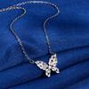 925 Sterling Silver Light Luxury Niche Zircon Butterfly Necklace Women's Birthday Anniversary Party Gift