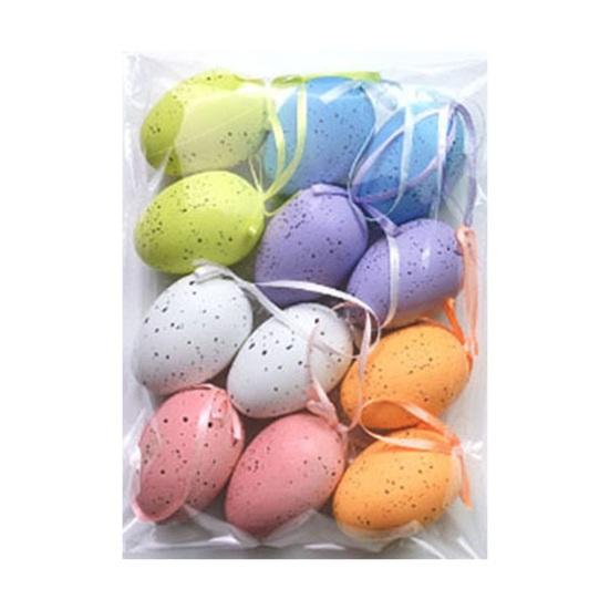 12 szt. Wielokolorowe Plastikowe Pisanki DIY Zabawka do Malowania Jajek dla do Domu Zajęcia dla Dzieci Materiały na Przyjęcie Wielkanocne