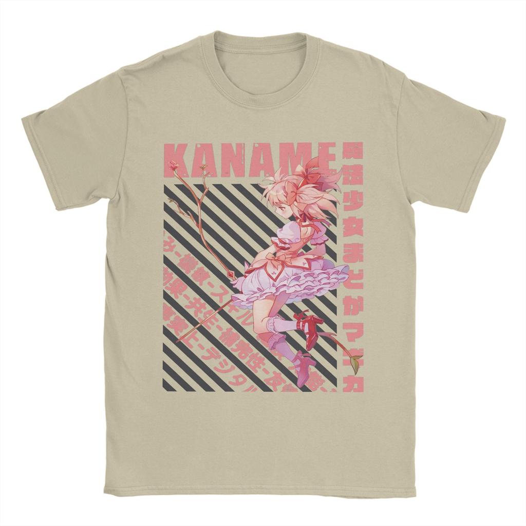 Mahou Shoujo Madoka Unisexs T Shirt Madoka Magica Anime Tee Shirt Short Sleeve Round Collar TShirts 100 Cotton Big Size Clothes