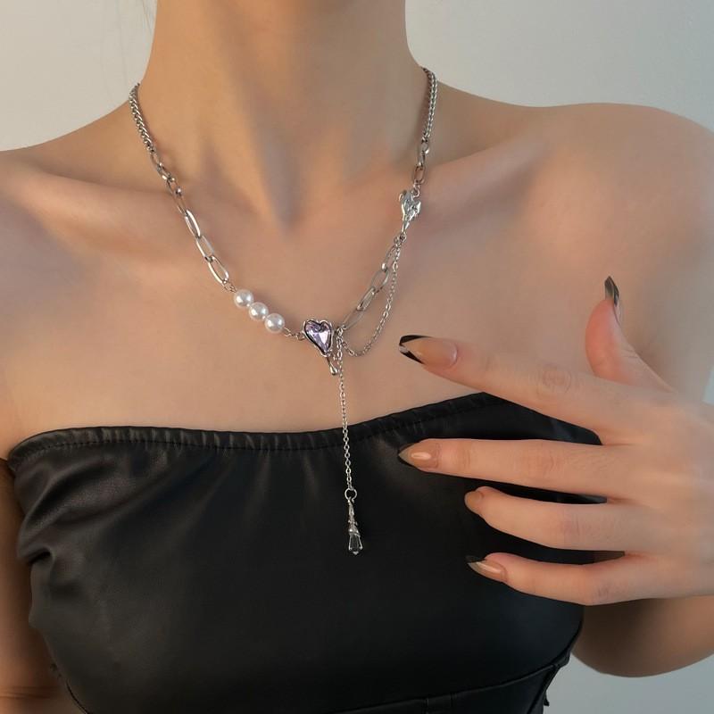 Tide Collarbone Chain Women'S Light Luxury Versatile Pendant Niche High Sense Spice Girl Collarbone Chain