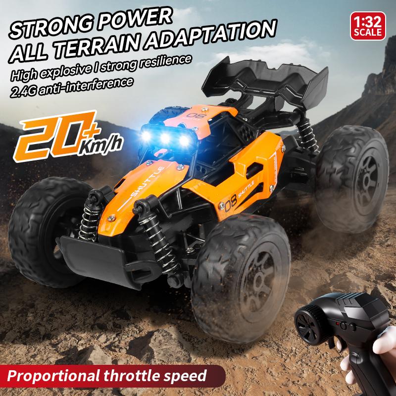 2026 New Alloy RC Car 1:32 2.4G Model With LED Light 2WD Off-road Remote Control Climbing Vehicle Outdoor Drift Car Kid Gift Toy