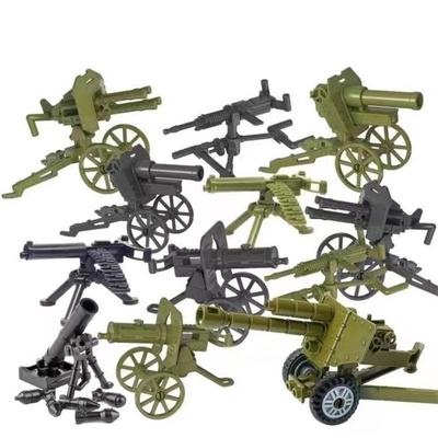 World War II Military Weapons Cannons Heavy Machine Guns Soldier Figures Building Block Set Ww2 Heavy Weapons Bricks Model Toys