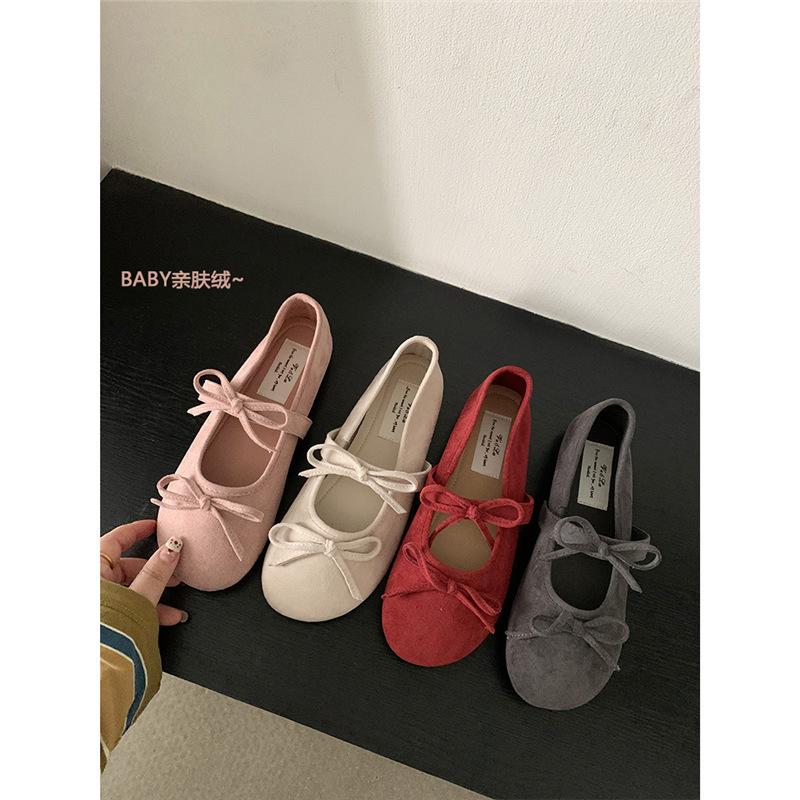 Evening wind shoes flat shoes ballet shoes French bow Mary Jane shoes early spring women's shoes with skirts soft-soled single shoes