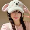 Winter Warm Thickened Sports Hat Women's Furry Warm Cute Plush Rabbit Ear Baseball Cap Outdoor Casual Hat