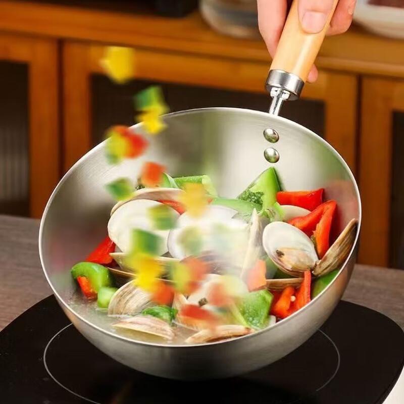 Утолщенная сковорода-вок из нержавеющей стали Yingtang