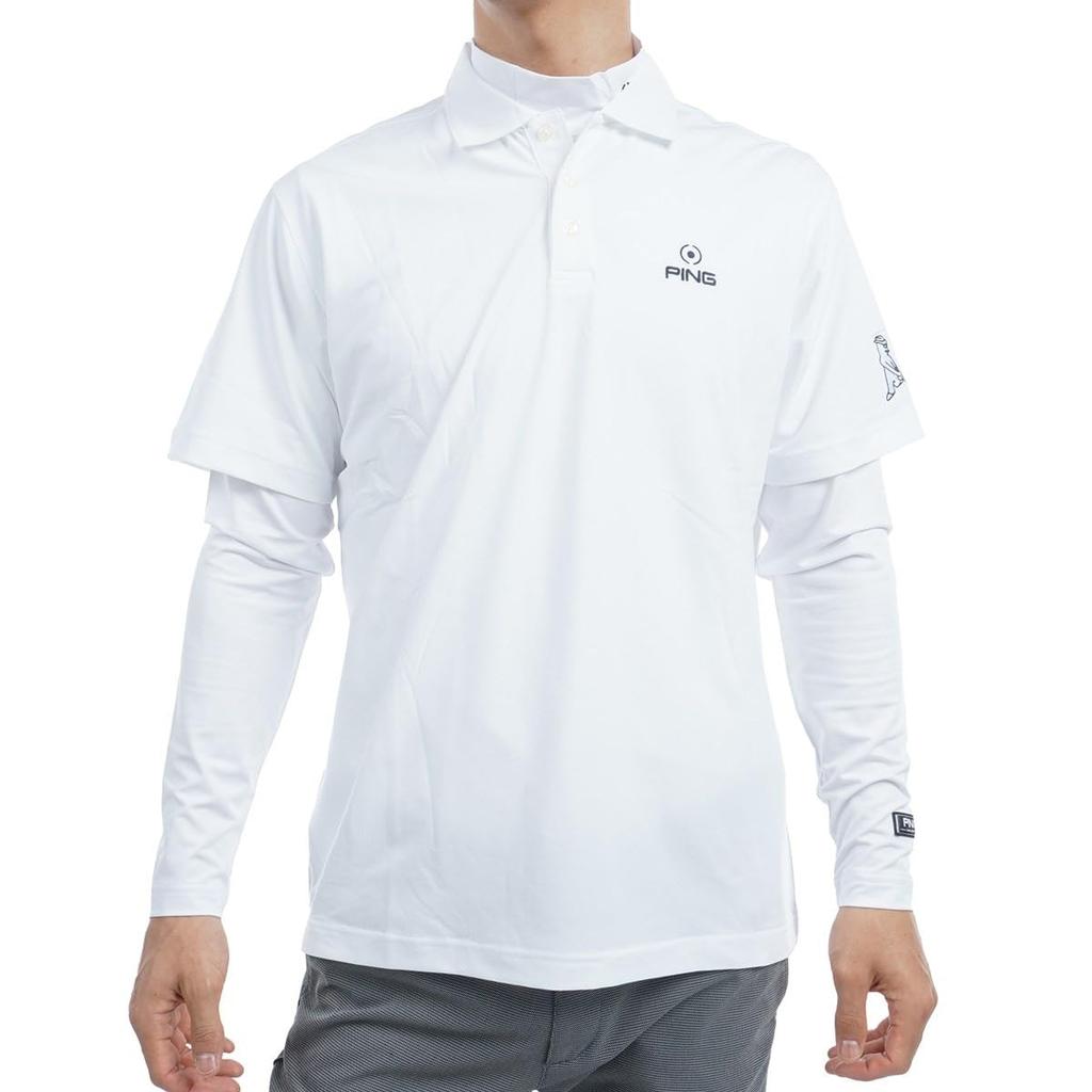 Ping Apparel Layered Twin Set Neck Shirt and Polo Shirt Golf LL Men's (High Set) / / 621-4260801 030_White