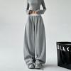 American retro black sweatpants women's spring and autumn new loose casual sweatpants drape wide-leg pants