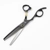 Napsun 6.0-inch Black Gold Tiger Left-Handed Hairdressing Scissors: Straight, Serrated, Thinning Shears (07-1)